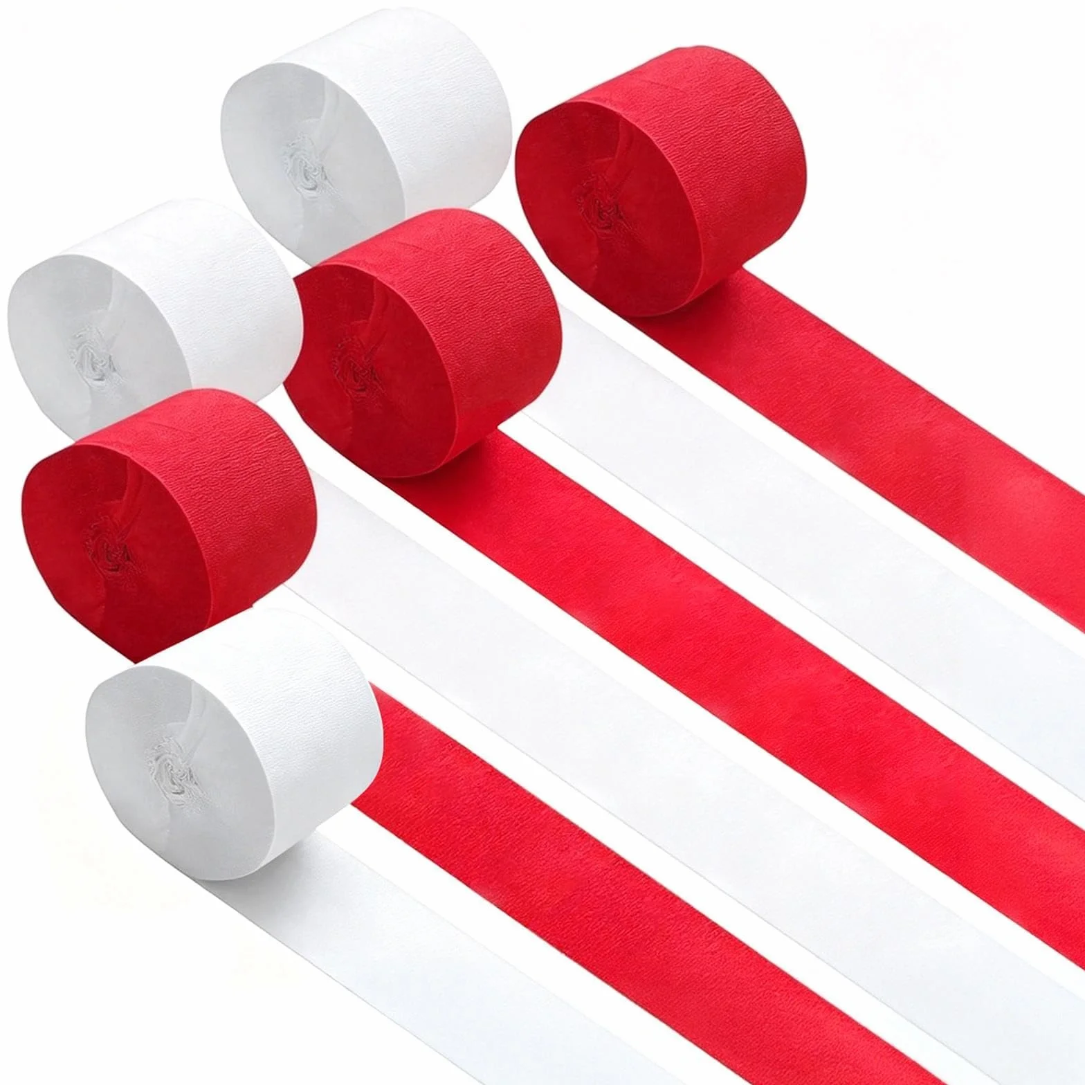 ZIJANG Carta Crespa 6 fogli 4,5 cm x 25 m bianco rosso