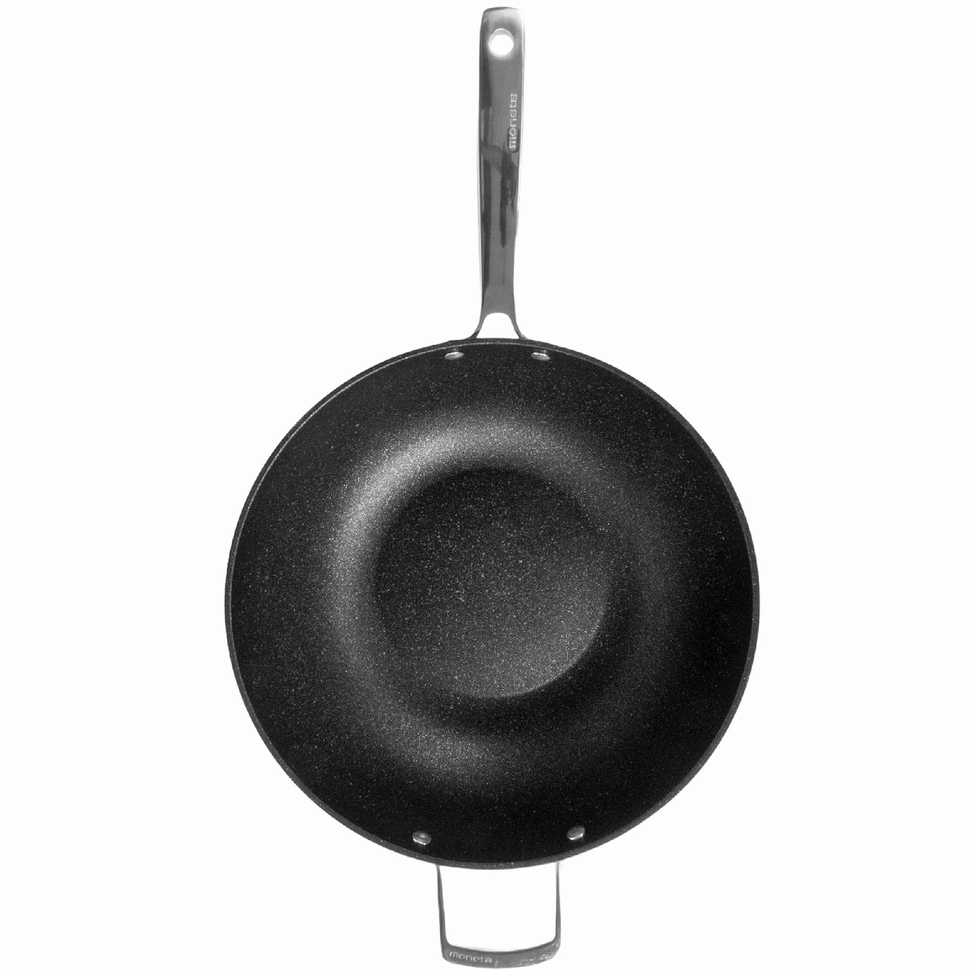 Moneta Armonia Wok 32 cm, 1 Manico + Maniglia per Ogni Tipo di Piano Cottura