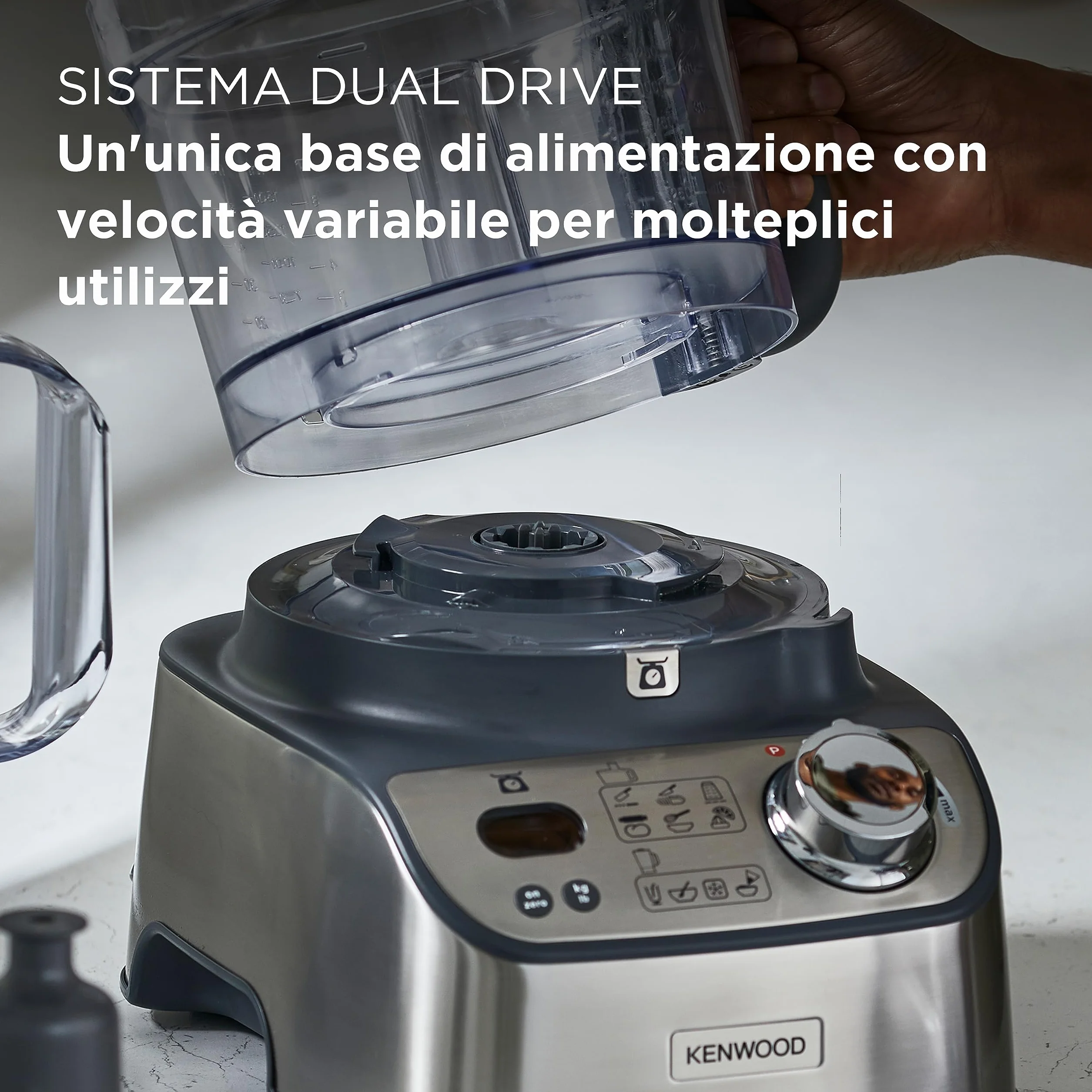Kenwood FDM71.450SS MultiPro Express Weigh Robot da Cucina con 8 Accessori Dedicati, Velocità Regolabile con Funzione Pulse, Bilancia Digitale Integrata, Capacità 3L, , Argento