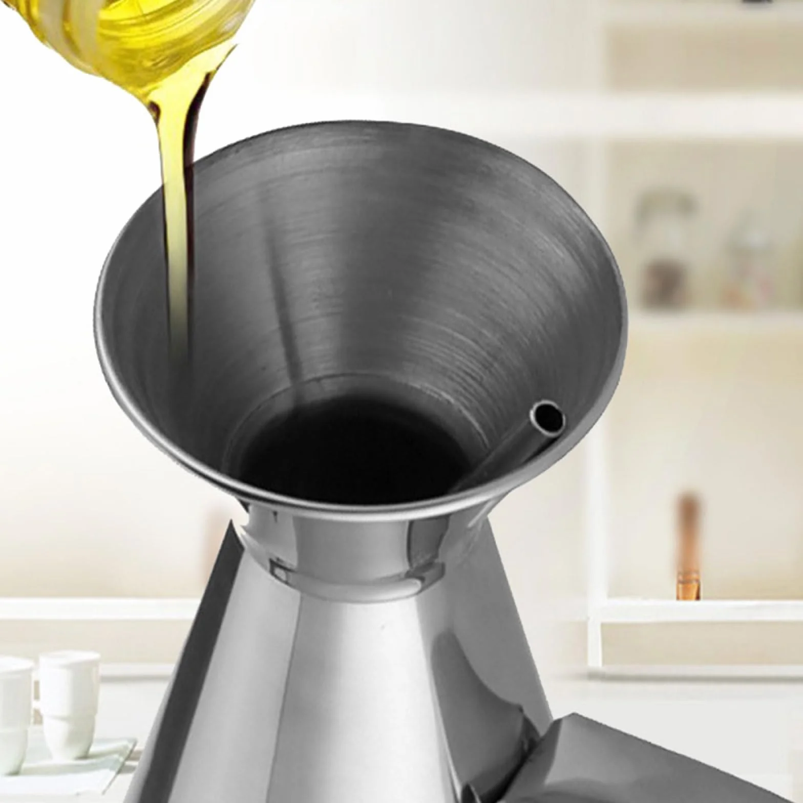 Bottiglia per olio a prova di perdite, in acciaio inox, senza perdite, per olio e aceto, per versare le olive