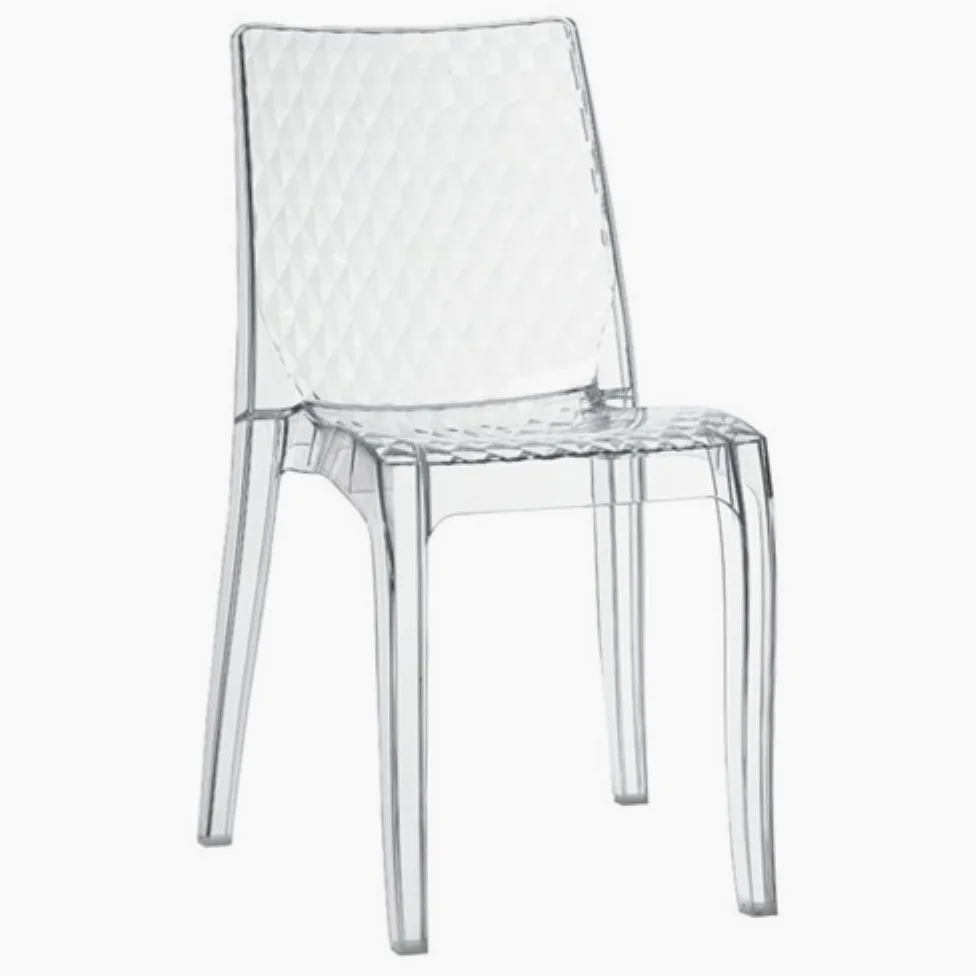 Grandsoleil Upon Hypnotic - Sedia impilabile in policarbonato trasparente, 54 x 50 x 84 cm, colore: bianco