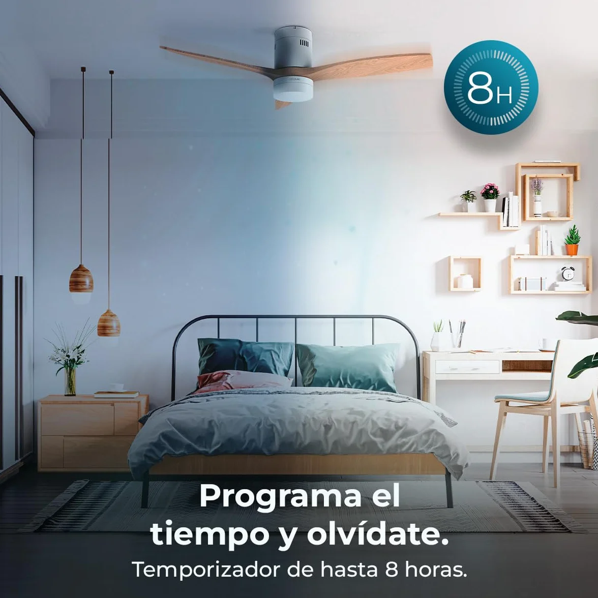 Cecotec Ventilatore da Soffitto con Luce LED Energysilence Aero 5600 Classic. 40W. Motore DC. Diametro 132 cm. Lampada LED 18W. Timer. 6 Velocità. Telecomando. Funzione Estate/Inverno