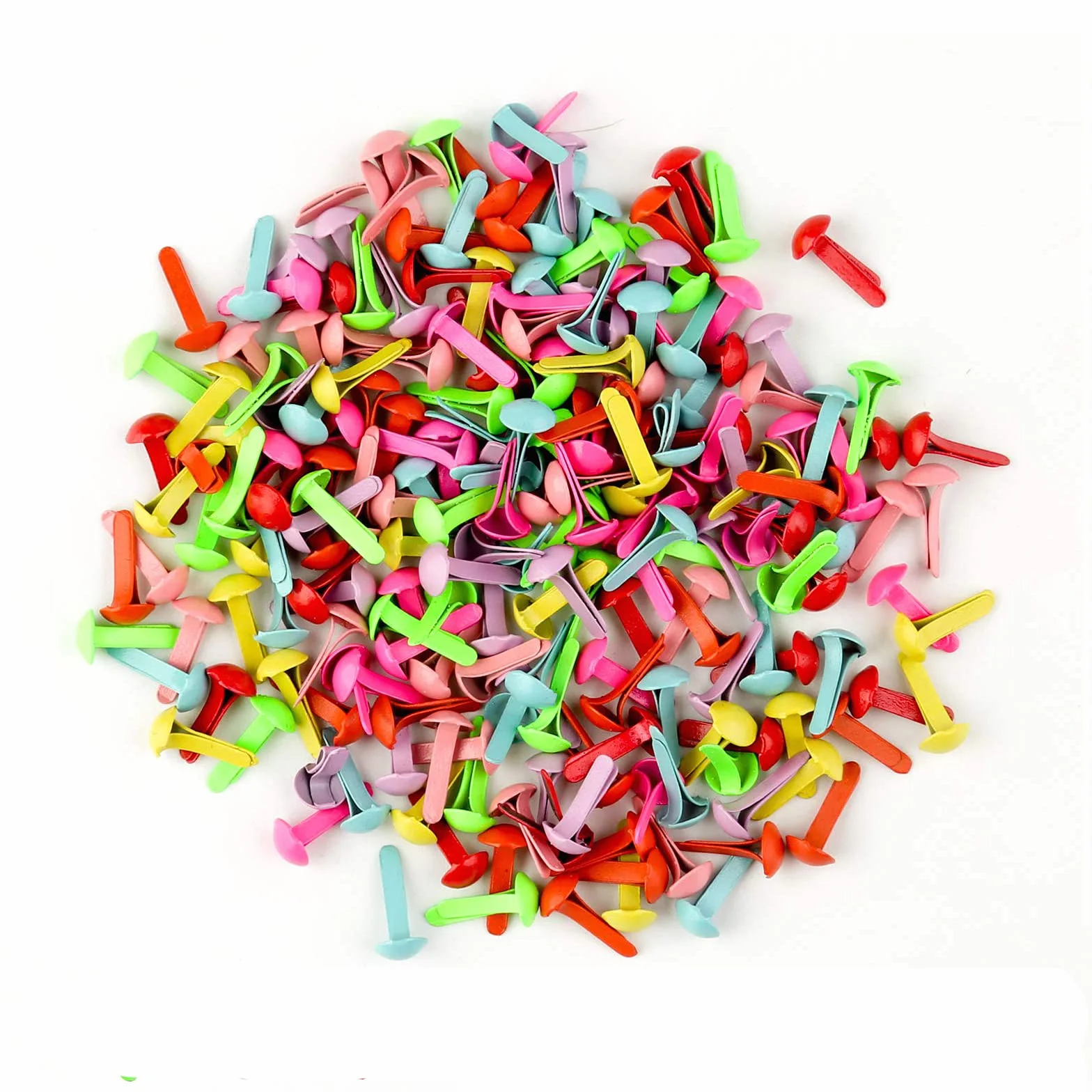 Mini fermacampioni in metallo colorati rotondi 5,5 x 11 mm 200 pezzi