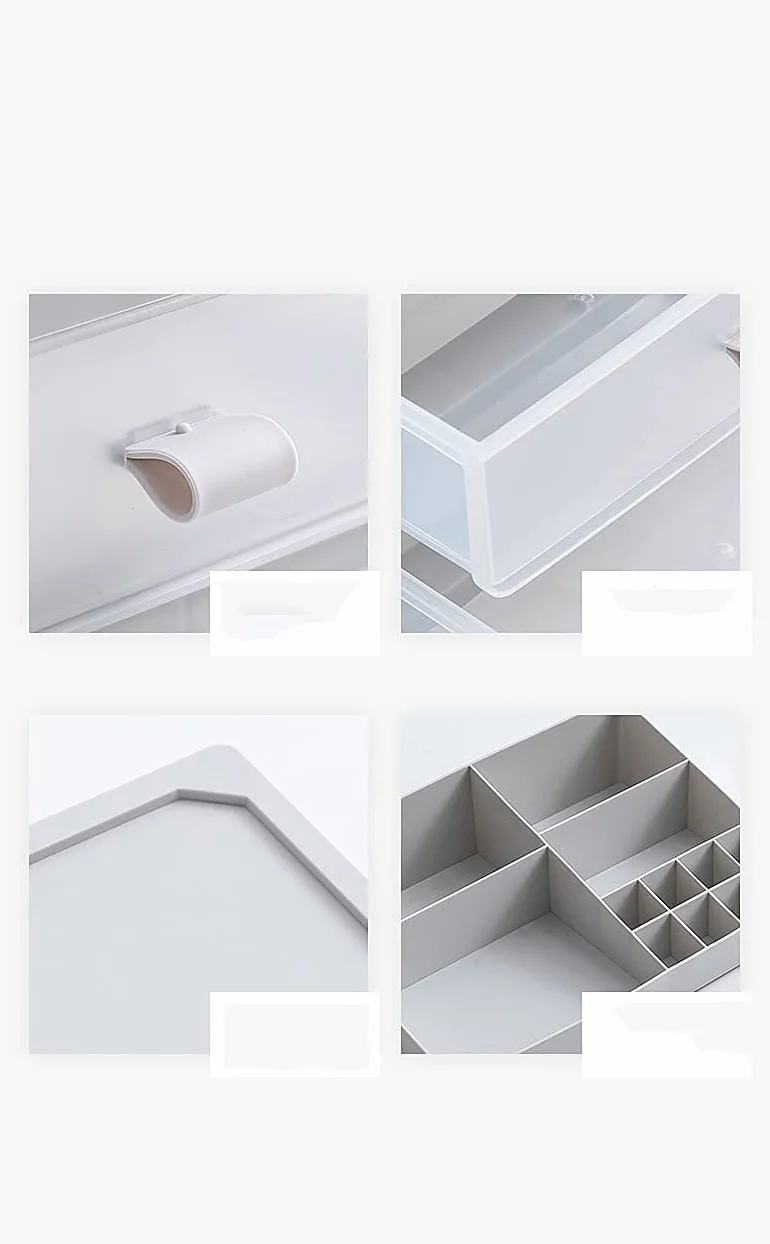 Mini organizer per cassetti portaoggetti in plastica rosa, per scrivania, bagno, ufficio, multifunzione, con cassetti impilabili per accessori da trucco, design compatto ed elegante, 26 x 18 x 29 cm