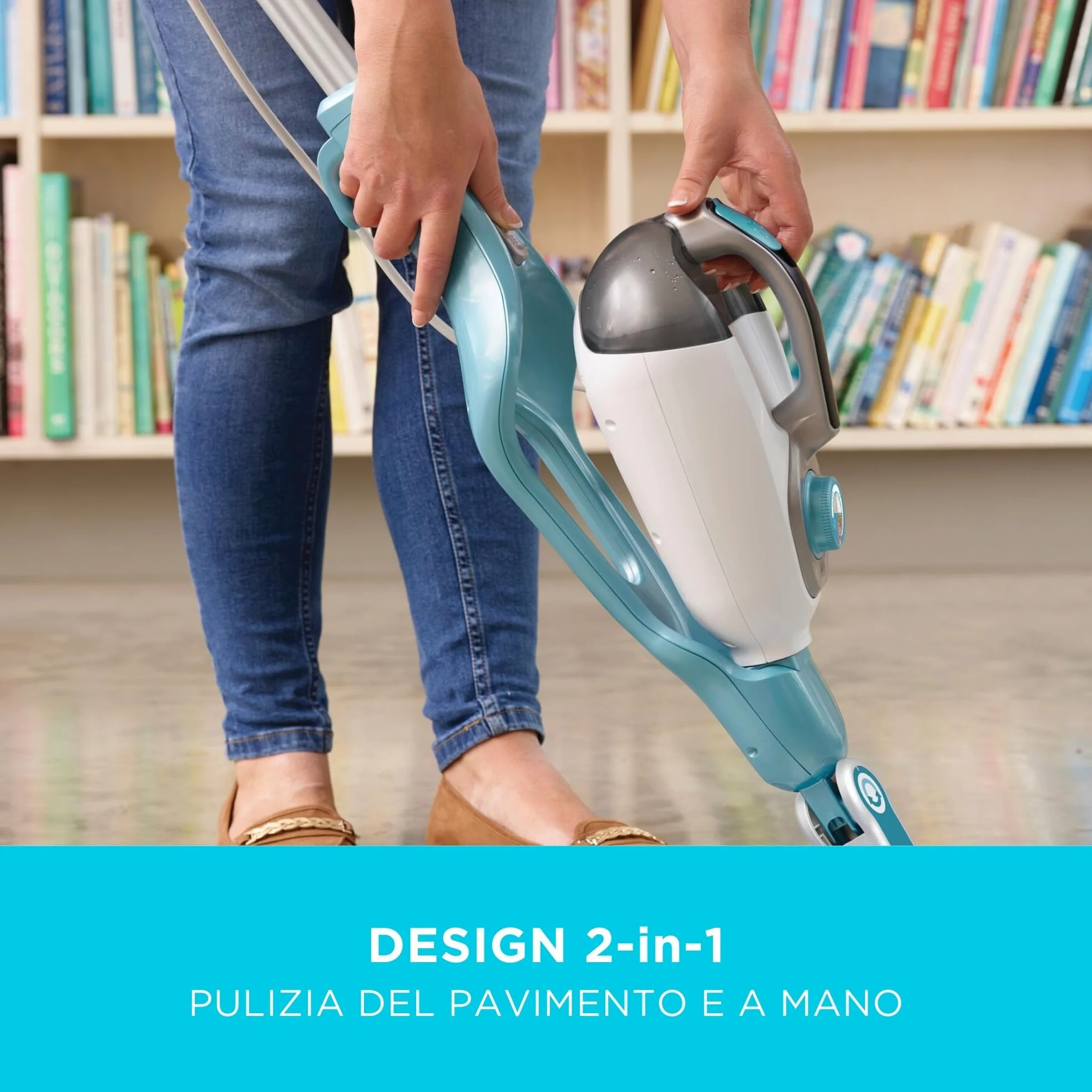 BLACK+DECKER Scopa a vapore 2 in 1 con guanto per la pulizia SteaMitt e 11 accessori, BHSM166DSM-QS