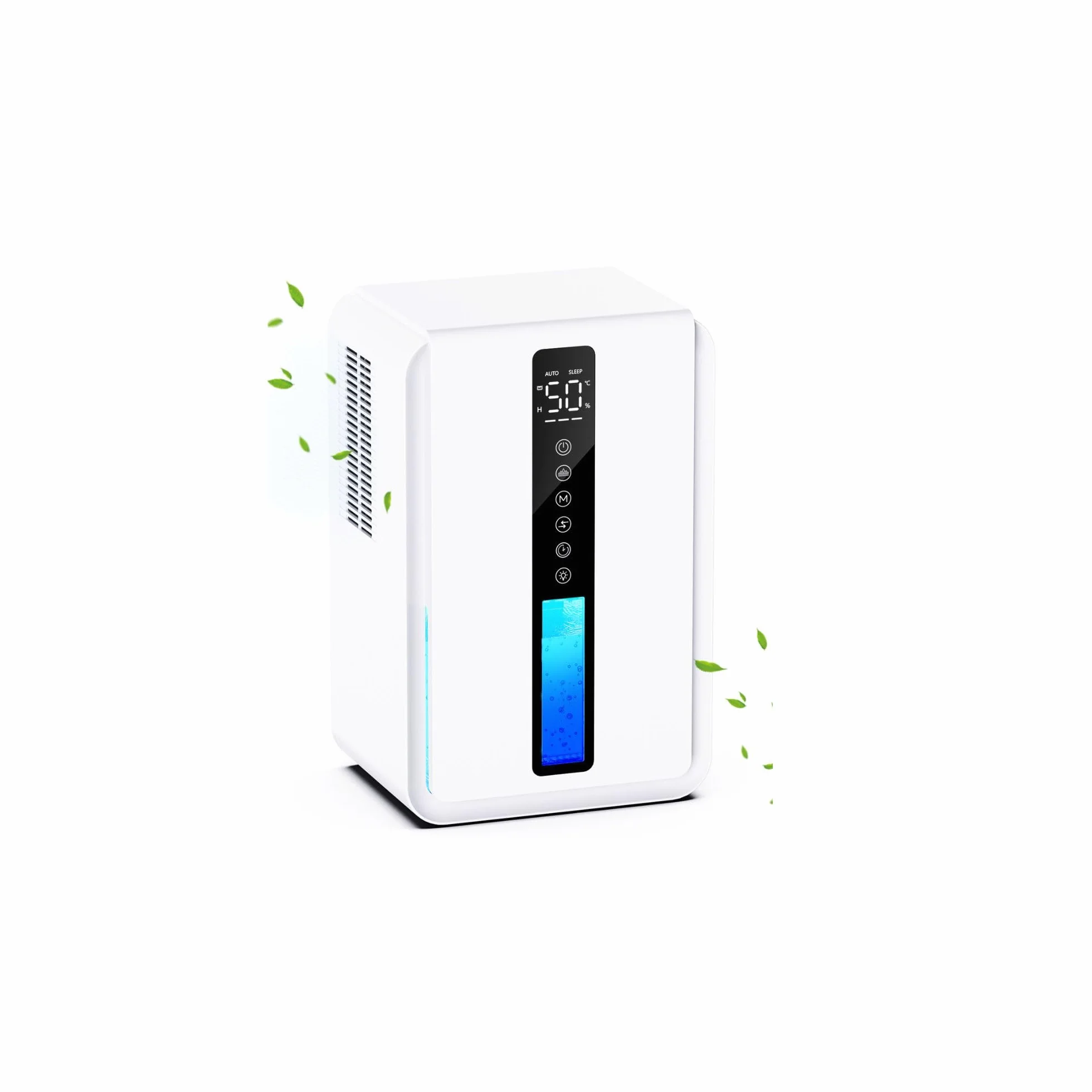 Deumidificatore Casa con 2500ml, Deumidificatore Casa Muffa con Modalità Sospensione e Timer 6-48 Ore, Controllo Umidità Automatico (≥50% RH),7 Luci RGB, Protezione da Overflow, Defrost Automatico