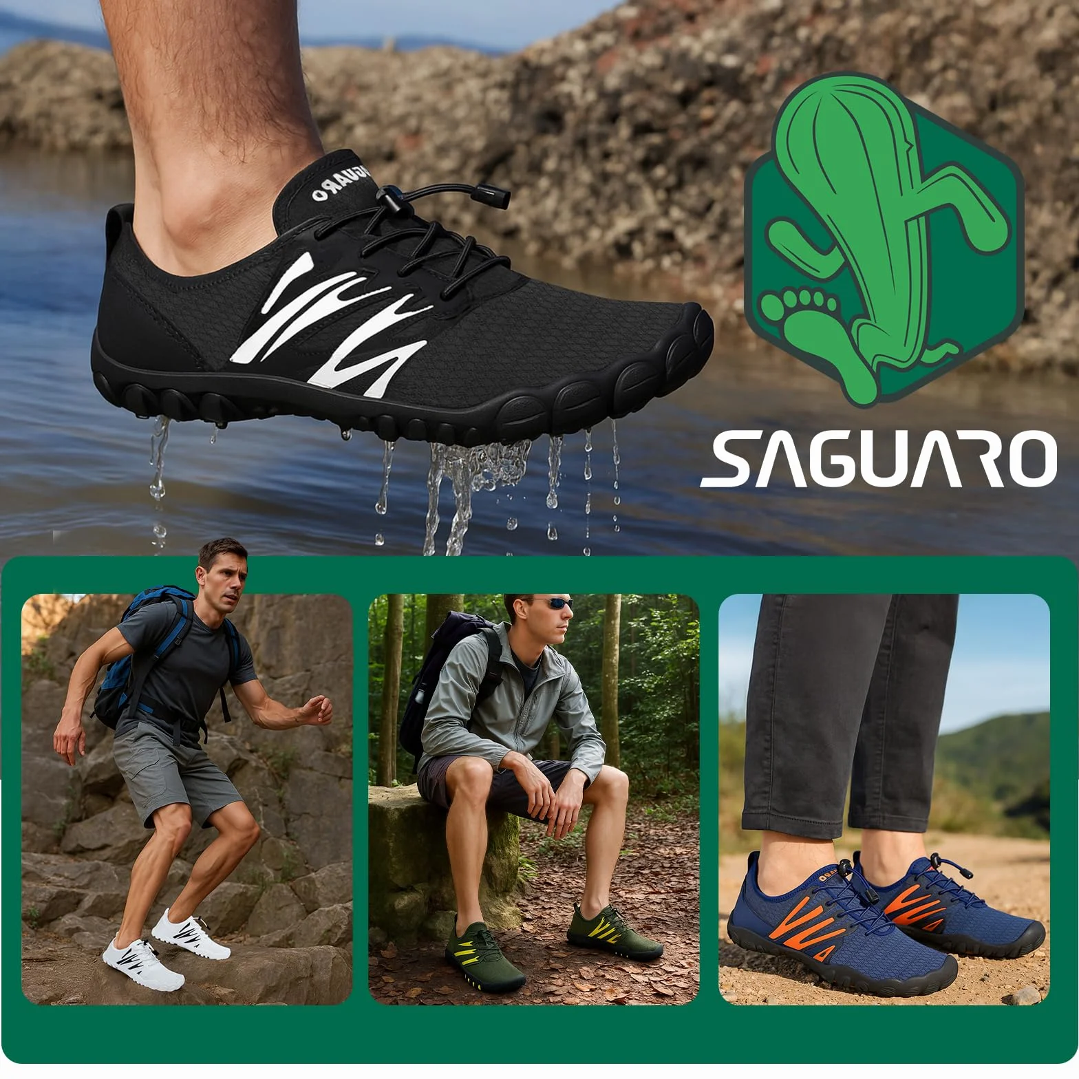SAGUARO Scarpe Barefoot Uomo da Scoglio Leggere Traspiranti Asciugatura Rapida 39-48