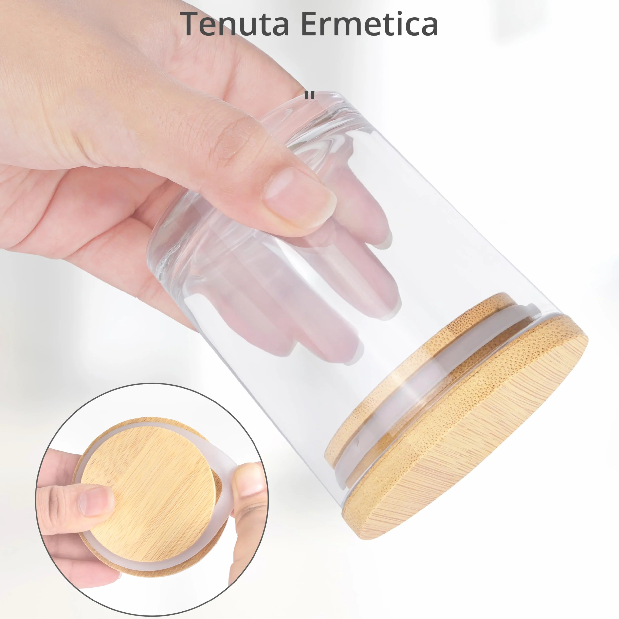 Portacandele Vetro 170 ml con Coperchi [15 Pezzi] - Porta Candele Vuoti Trasparenti - Include Etichette Adesive