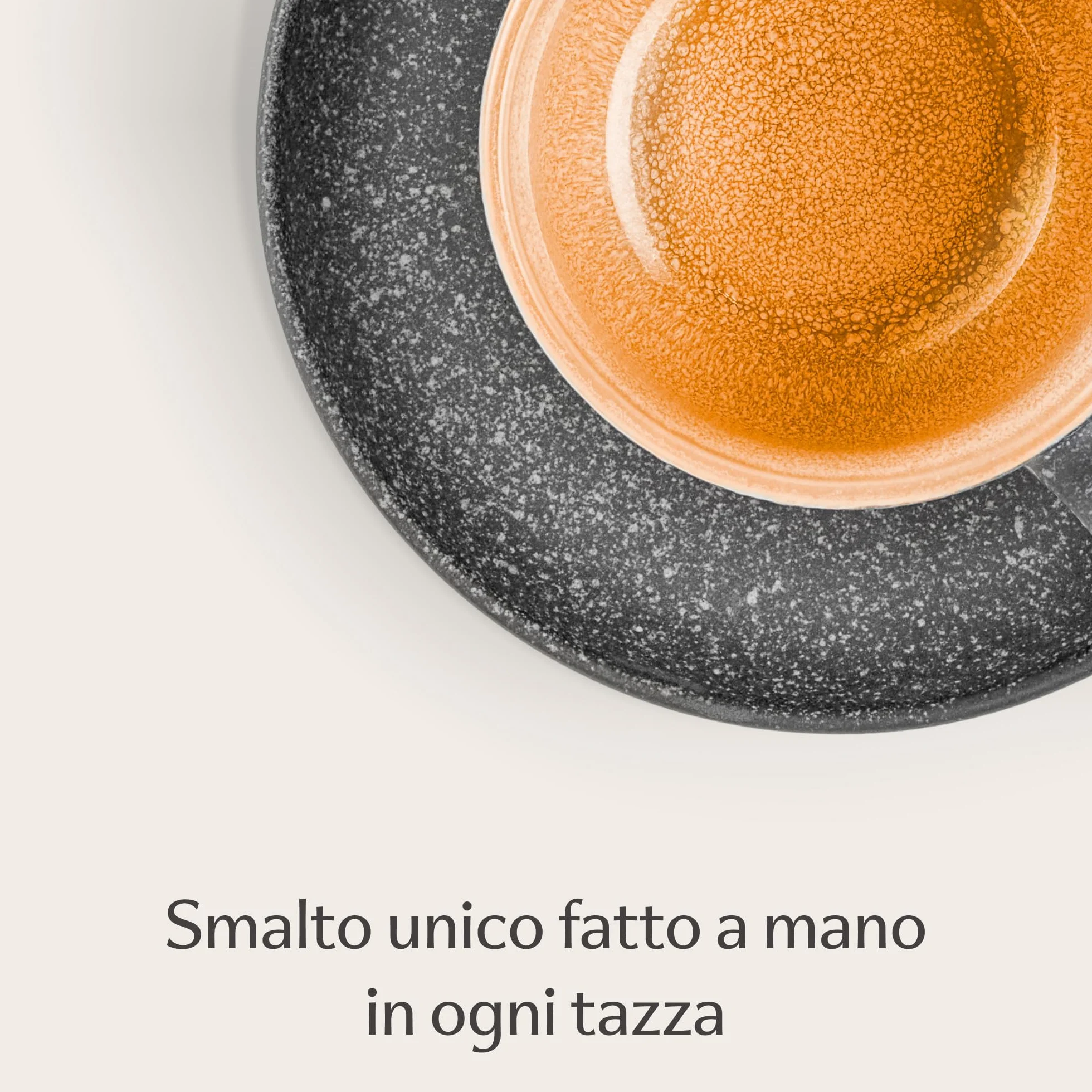 Set di 4 Tazzine da Espresso con Piattini 90ml in Ceramica Gres Spesso Smalto Reattivo Artigianale Giallo